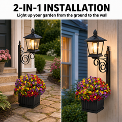 Outdoor Solar Lamp Post Light With Planter