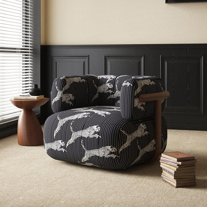 Modern Accent Sofa Chair with Leopard Print