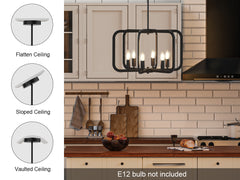 Farmhouse Electronic Candle Chandelier Light Fixture