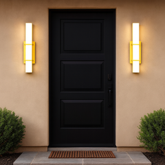 Set of 2 Modern 17.6 Inch Wall Sconces, 3 Color Temperatures for Indoor & Outdoors - Gold