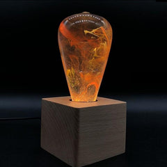 nebula table lamp with cube wood base