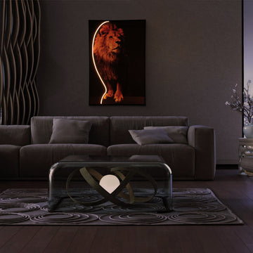 Lion Wall Art with LED Light