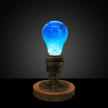blue and white smoke style EP Light bulb