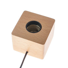 Wood light base with screw socket