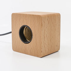 Wood light base with screw socket