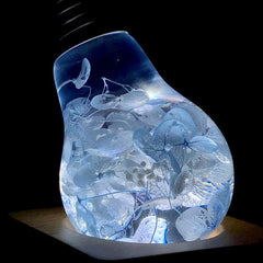 blue hydrangea light bulb